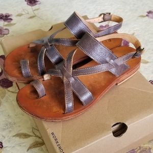 BedStu Manati smoke blue rustic gray sandals